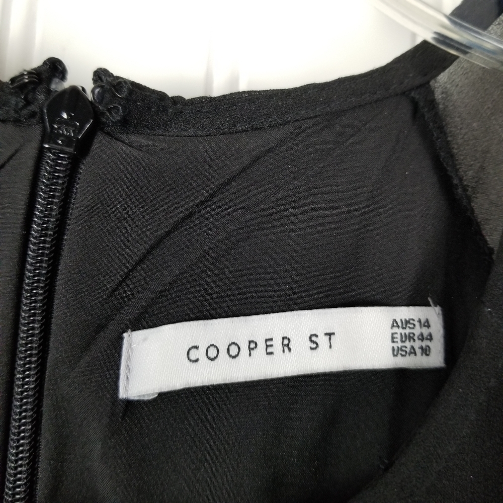 Cooper St Tiered Dress Size 10 Black Lined Asymmetric Long Sleeve Sleeve Ruffles - Picture 2 of 12